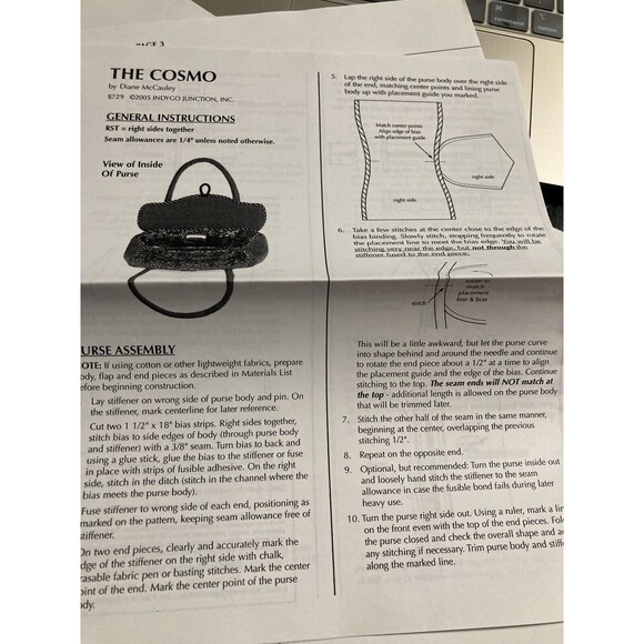 The Cosmo Purse Pattern by Diane McCauley of Indygo Junction IJ729 - Picture 3 of 4